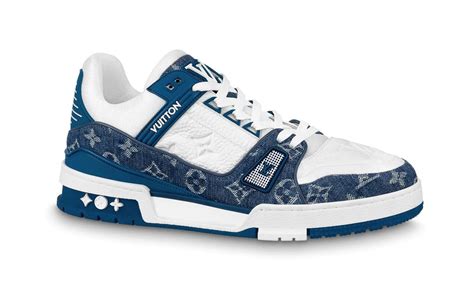 Louis Vuitton LV Trainer Monogram Denim White Blue 